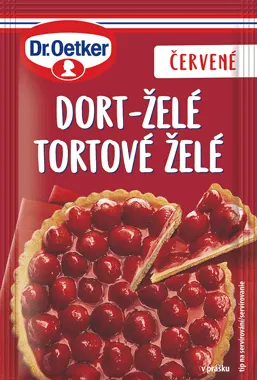 Dr. Oetker dort-želé červené v prášku, 10 g na přípravu želé k dortům a zákuskům