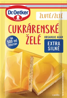 Cukrářské želé Dr. Oetker žluté na lesklé povrchy dortů a ovocných dezertů, balení 10 g
