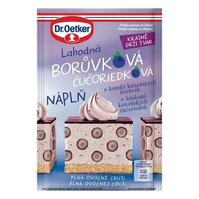 Borůvková náplň Dr. Oetker v sáčku o hmotnosti 50 g k plnění a zdobení dortů a zákusků