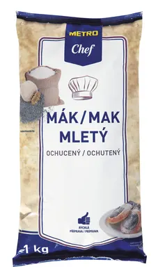 Ochucený mletý mák METRO Chef v balení 1 kg, vhodný na náplně do buchet, koláčů a závinů