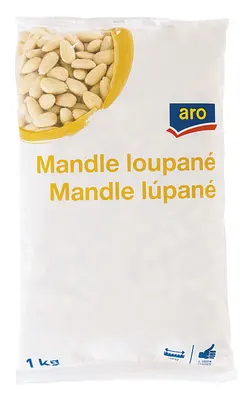 Blanšírovaná mandlová jádra ARO bez slupky v balení 1 kg k pečení a zdobení dortů