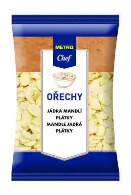 Mandlové plátky METRO Chef 220 g pro zdobení a pečení cukrářských dortů a moučníků