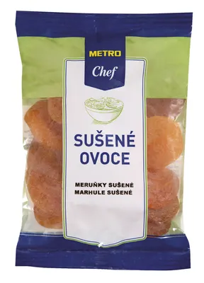 Sušené meruňky v balení 250 g vhodné do těst, nádivek a dortů