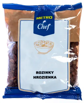 Sušené tmavé rozinky v balení 500 g vhodné do vánočky, štol, bábovek a tvarohových náplní