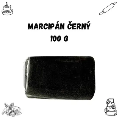 Černý marcipán Frischmann v balení 100 g pro tvarování dekorací a detailů na dorty