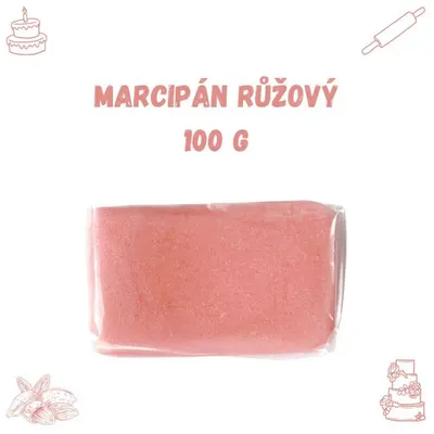 Růžový marcipán Frischmann s 36 % mandlí v bloku 100 g k modelování a zdobení dortů