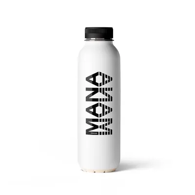 Hotový nutriční nápoj Mana Origin v láhvi o objemu 400 ml, vyvážené jídlo s rostlinnými proteiny a vlákninou