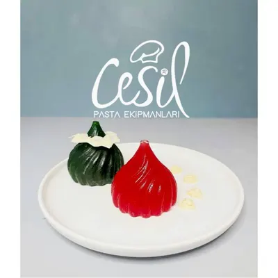 Silikonová forma Cesil ve tvaru orientální kupole na pět dezertů o průměru 6 cm pro pečení i mražené dezerty