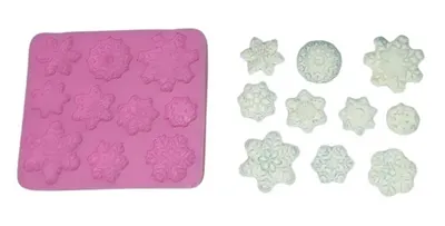 Silikonová forma na dekorace Sněhové vločky, 1,5 - 3 cm