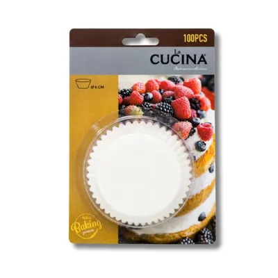 Bílé papírové košíčky na muffiny o průměru 9 cm, balení 100 kusů