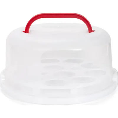 Kulatý plastový box o průměru 30 cm na přepravu dortů a cupcaků značky Patisse