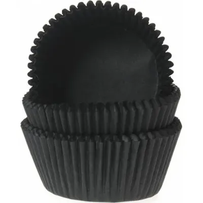 Černé papírové košíčky na muffiny House of Marie v balení 50 kusů vhodné na cupcakes a malé dortíky