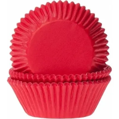 Červené papírové košíčky na muffiny a cupcakes House of Marie, balení 50 kusů
