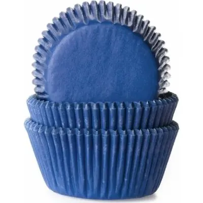 Modré papírové košíčky na muffiny a cupcakes, sada 50 kusů v barvě blue jeans, průměr 7 cm