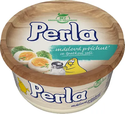 Perla máslový margarín se špetkou soli v 450g balení určený k pečení a přípravě pokrmů