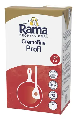 Rama Profi na vaření 15% chlazený rostlinný krém z podmáslí v litrovém balení na zjemnění omáček a polévek