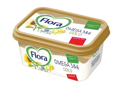 Rostlinný roztíratelný tuk FLORA Gold v balení 400 g vhodný na pečení a vaření