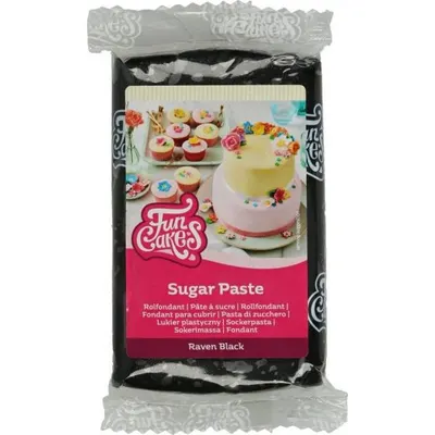 Černá potahovací hmota FunCakes na dorty o hmotnosti 250 g pro hladký a elegantní povrch