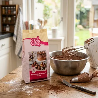Čokoládový krém FunCakes v prášku pro přípravu nadýchaného krému na plnění a zdobení dortů a cupcakes