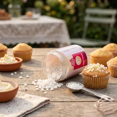 Velké krystalky perlového cukru FunCakes na pečení vaflí, briošek a sušenek, balení 200 g