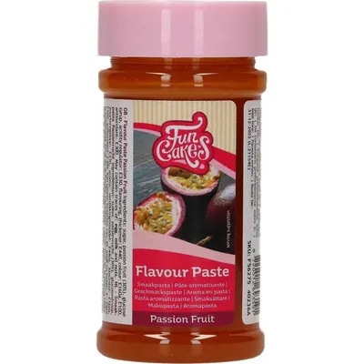 Ochucovací pasta s příchutí mučenky od značky FunCakes v gramáži 120 g pro dochucení krémů, těst a dortů