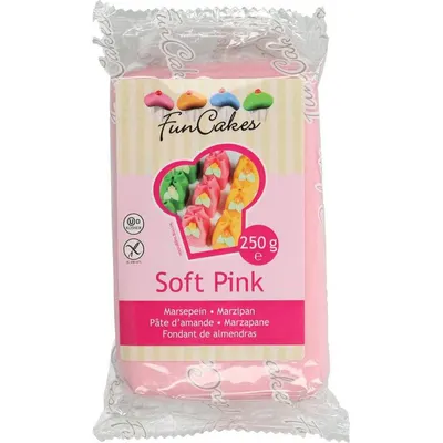 Světle růžový marcipán FunCakes Soft Pink 250 g na modelování a potahování dortů