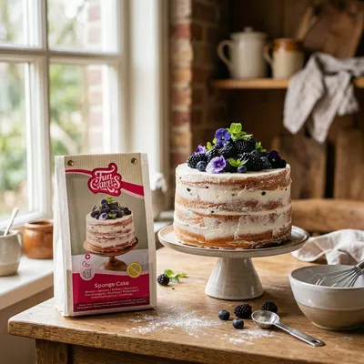 Směs FunCakes na bezlepkový piškotový korpus pro přípravu nadýchaného dortového základu, gramáž 400 g