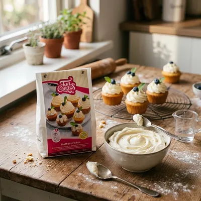 Směs na máslový krém FunCakes bez lepku s vanilkovou příchutí, 400 g na přípravu krému na dorty a cupcaky