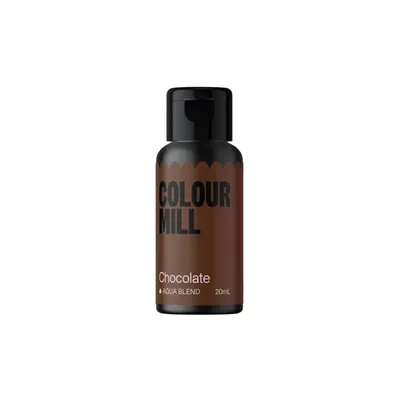 Koncentrovaná potravinářská barva na vodní bázi Colour Mill v čokoládovém odstínu v objemu 20 ml na barvení glazur, makronek a fondánu