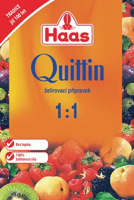 Želírovací přípravek Haas Quittin 1 : 1 pro domácí džemy a marmelády v poměru ovoce a cukru 1 : 1