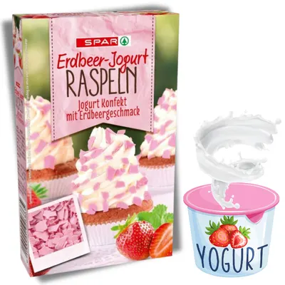 Jahodové čokofloky s jogurtem od značky SPAR na zdobení dortů a zákusků, balení 75 g