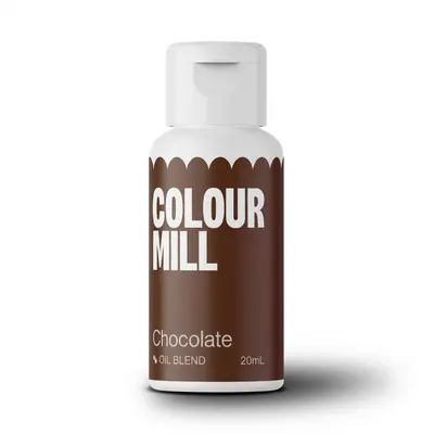 Tekutá olejová barva Colour Mill v čokoládovém odstínu pro barvení krémů a čokolády s obsahem tuku