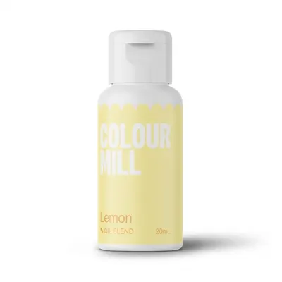 Tekutá olejová barva Colour Mill v citronovém odstínu o objemu 20 ml na barvení krémů a čokolády