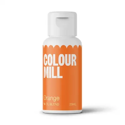 Tekutá olejová potravinářská barva Colour Mill v oranžovém odstínu o objemu 20 ml pro barvení krémů a čokolády