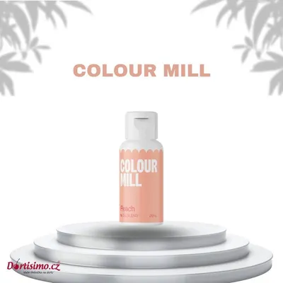 Olejová barva Colour Mill v broskvovém odstínu, 20 ml, určená k barvení tučných surovin jako čokoláda a krémy