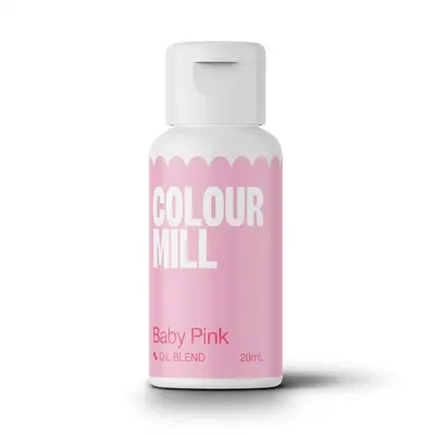 Tekutá olejová barva Colour Mill v odstínu Baby Pink určená k barvení čokolády a kakaového másla