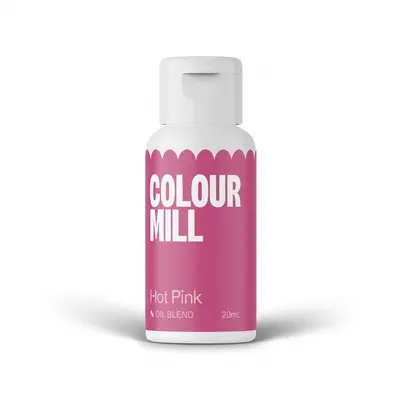 Tekutá olejová barva Colour Mill v sytém růžovém odstínu hot pink pro probarvení krémů a čokolády
