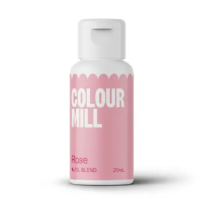 Tekutá olejová barva Colour Mill v růžovém odstínu rose na zbarvení krémů a čokolády