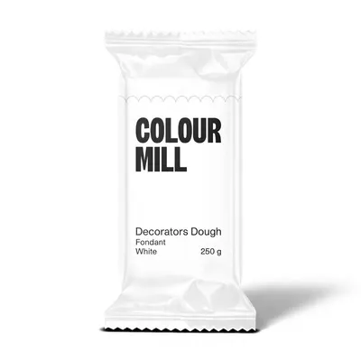Bílá potahovací hmota Colour Mill na dorty, balení 250 g, vhodná na hladké potahování narozeninových dortů