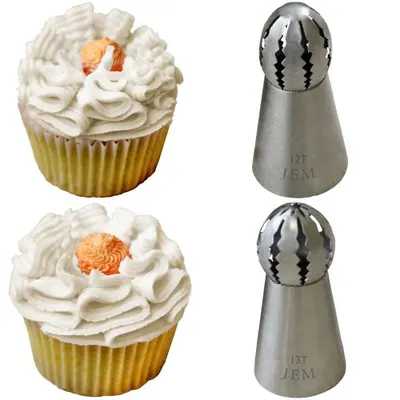 Sada dvou trezírovacích špiček JEM velikostí 12T a 13T pro zdobení cupcaků a dortů