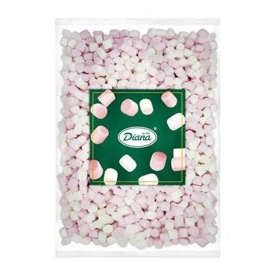 Mini marshmallows Diana v balení 1 kg na zdobení dortů, do horké čokolády a cukrářských krémů