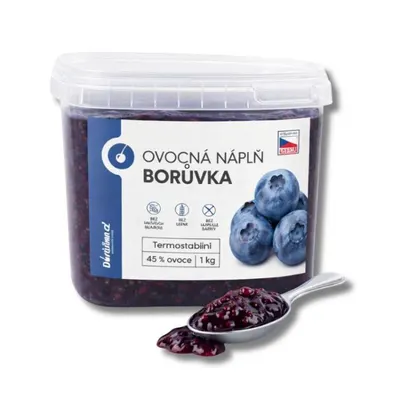 Ovocná náplň s borůvkovou příchutí, 1 kg, s vysokým podílem celistvého ovoce pro pečení a dezerty