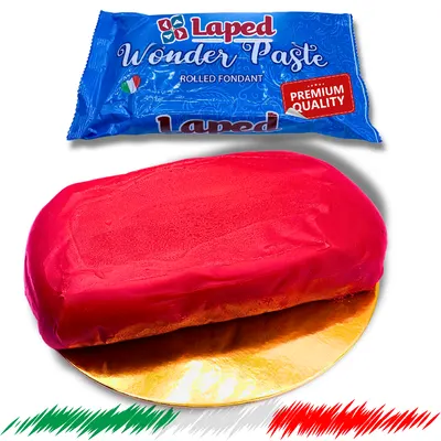 Červená potahovací hmota na dorty LAPED s vanilkovou příchutí v balení 1 kg