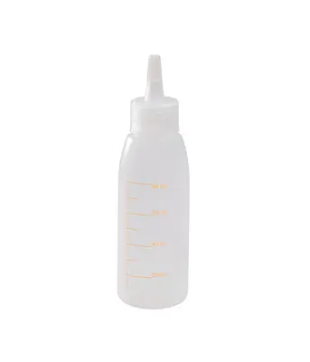 Plastový dávkovač s hubicí a měrkou na trinkování dortů o objemu 100 ml