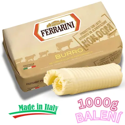Italské máslo Ferrarini na pečení s 83% obsahem tuku v balení 1000 g