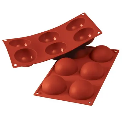 Silikonová forma Silikomart na 6 polokoulí o průměru 7 cm pro přípravu semifreddo a bavarois