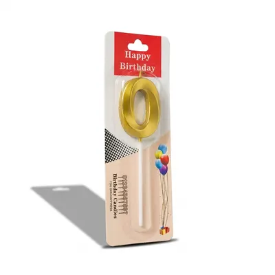 Dortová svíčka číslice 0 zlatá