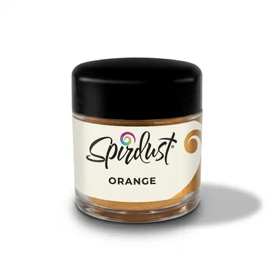 Metalická jedlá barva Spirdust v oranžovém odstínu od značky Roxy and Rich k dekorování nápojů a sladkostí