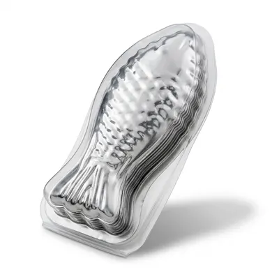 Vyklápěcí formička ve tvaru ryby pro tvarování marcipánu nebo fondánu, rozměr 86 x 34 mm, balení 20 ks