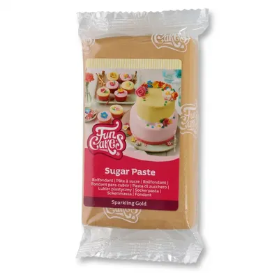 Potahovací hmota třpytivá zlatá, 250 g